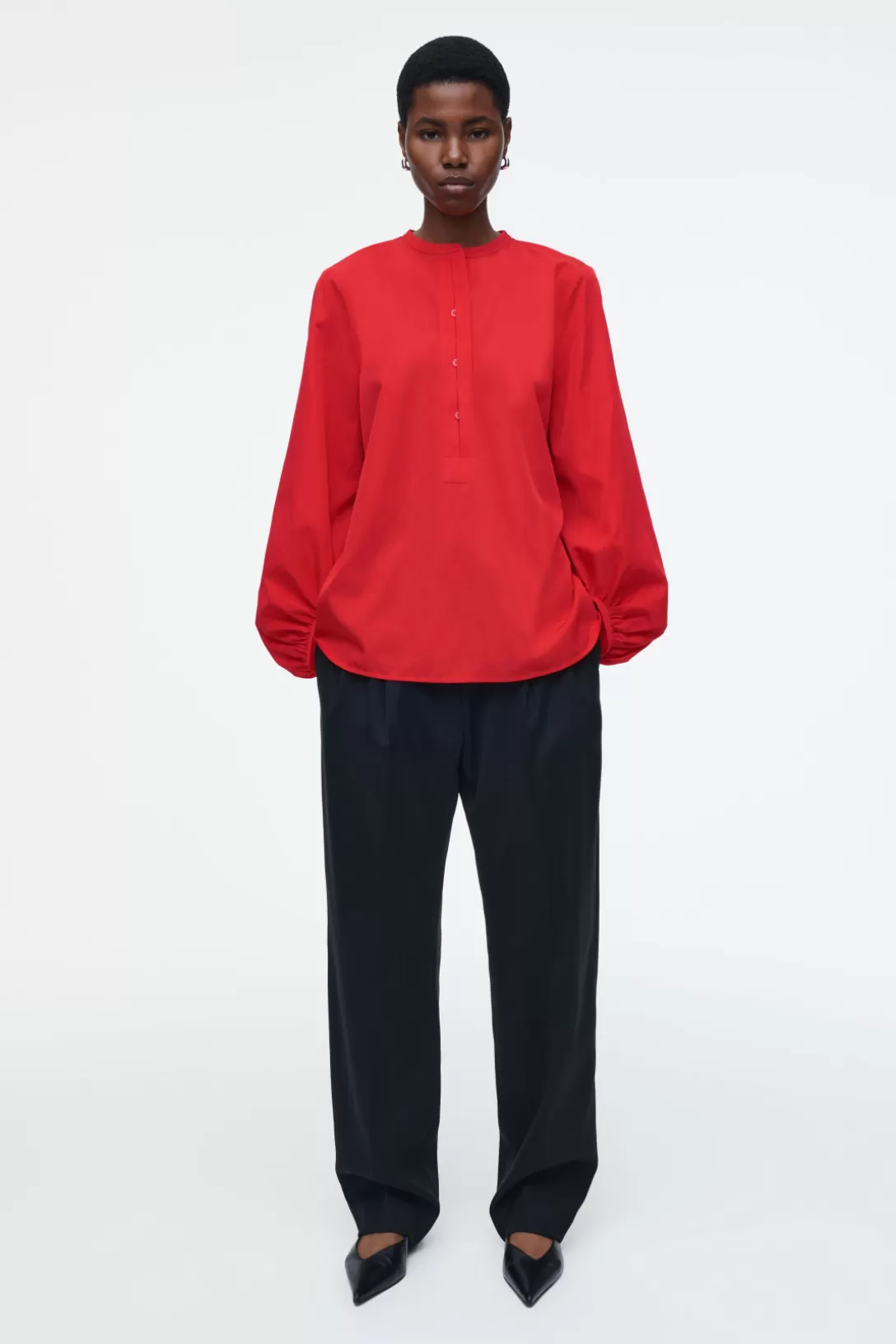 BALLOON-SLEEVE SILK BLOUSE<COS Clearance