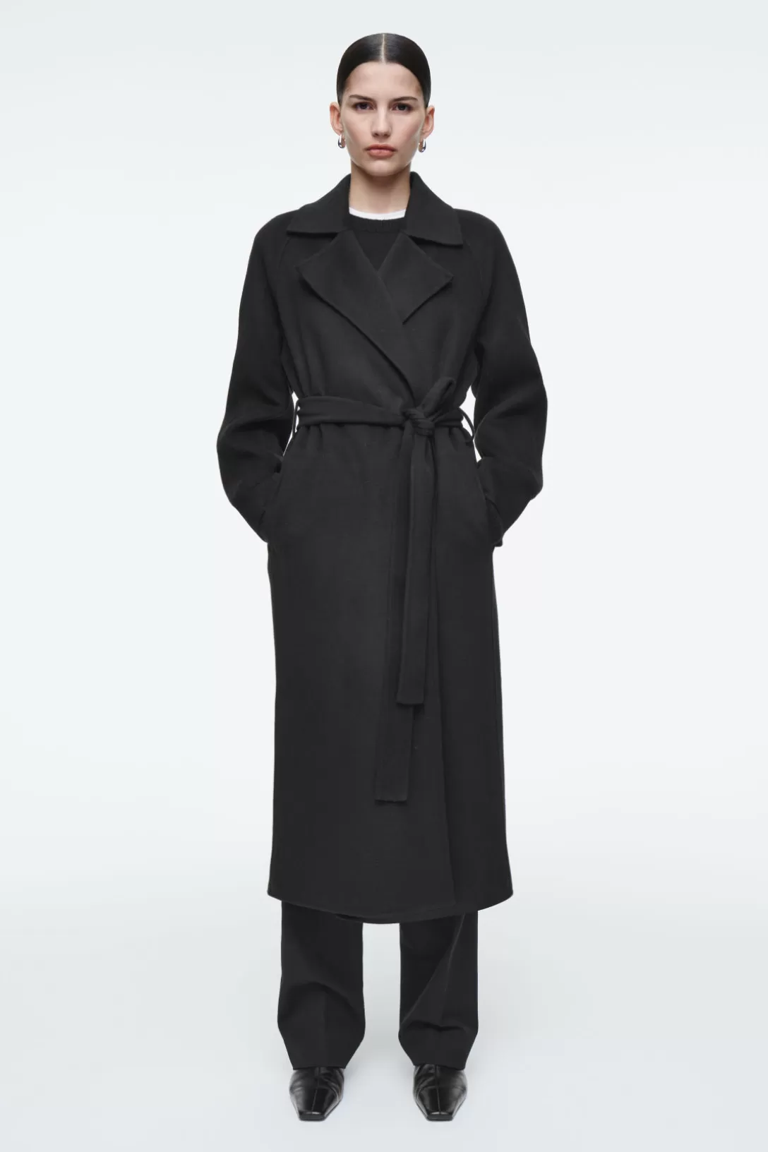 BELTED DOUBLE-FACED WOOL COAT<COS Flash Sale