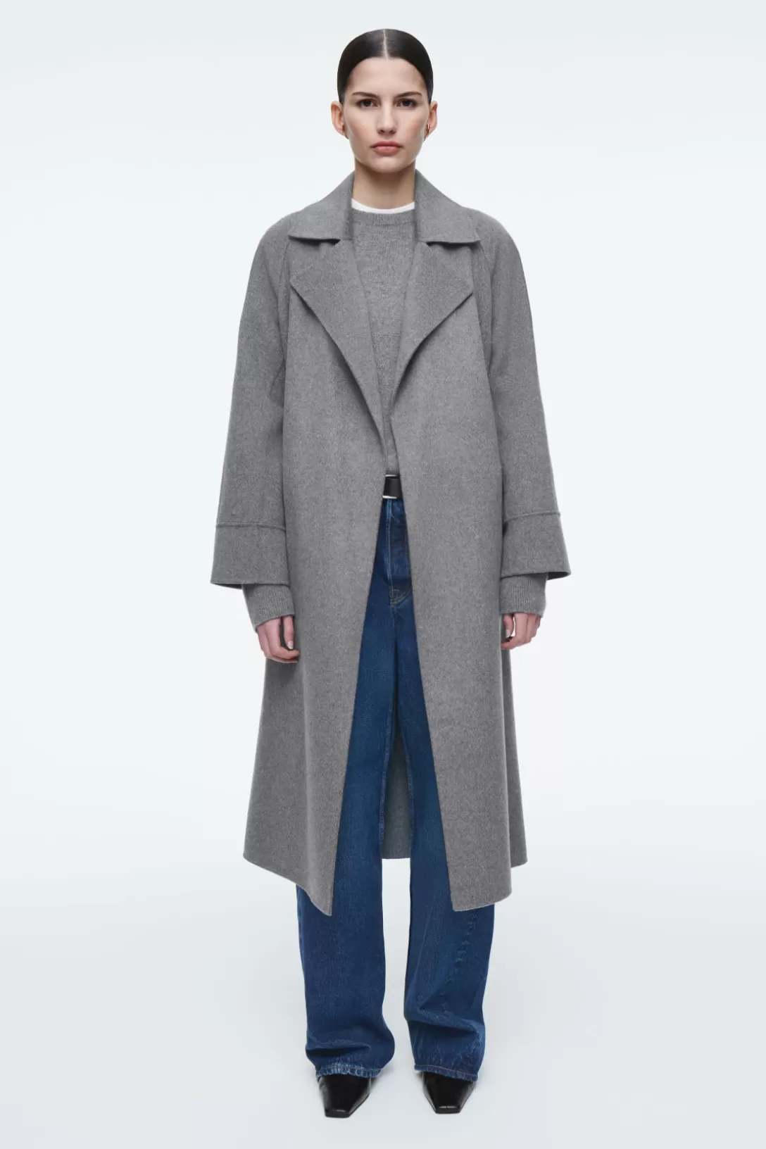 BELTED DOUBLE-FACED WOOL COAT<COS Clearance