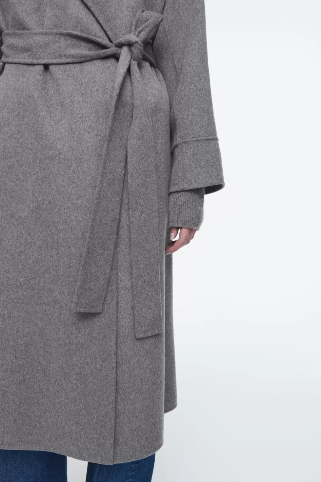 BELTED DOUBLE-FACED WOOL COAT<COS Clearance