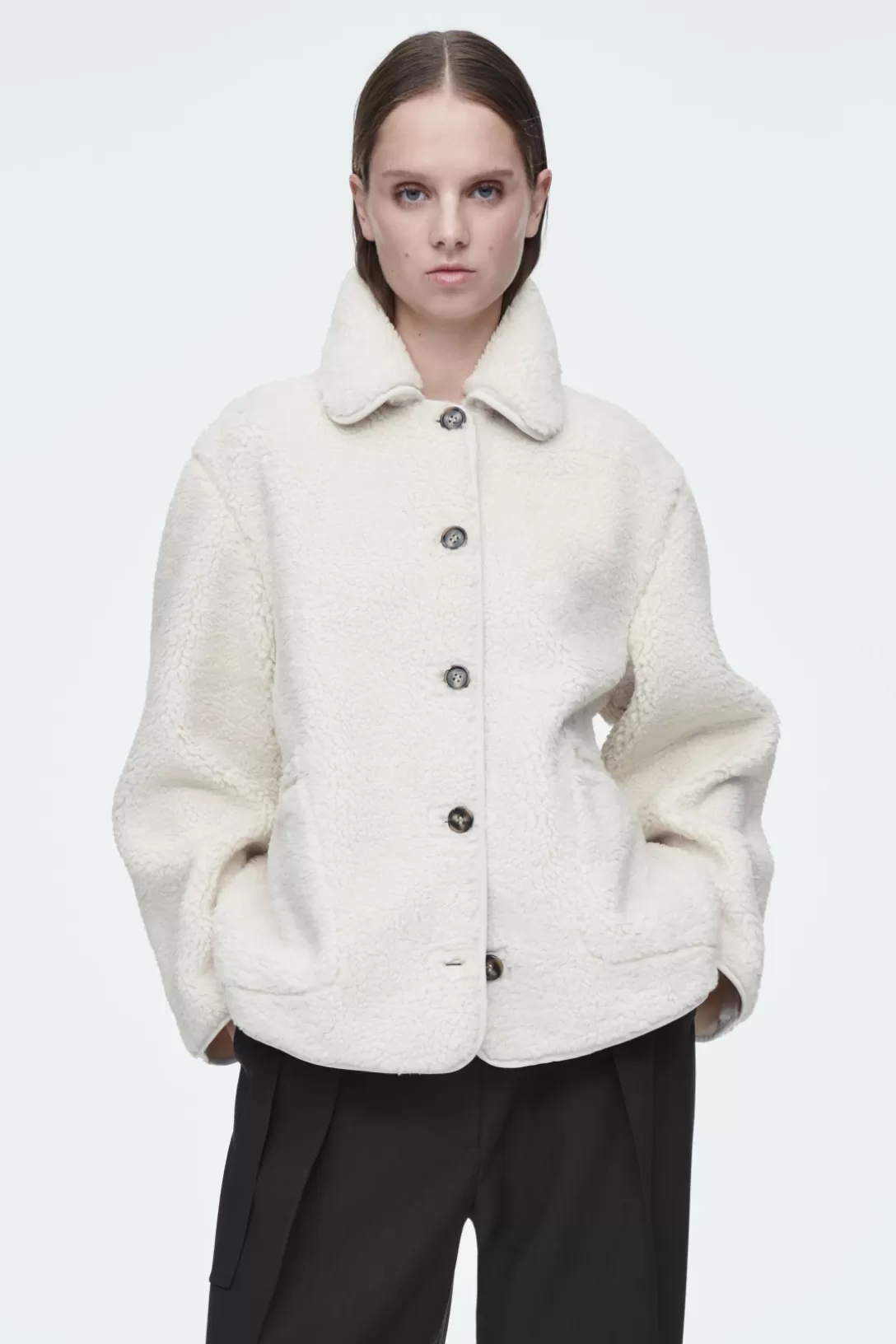 COLLARED FAUX SHEARLING JACKET<COS Sale