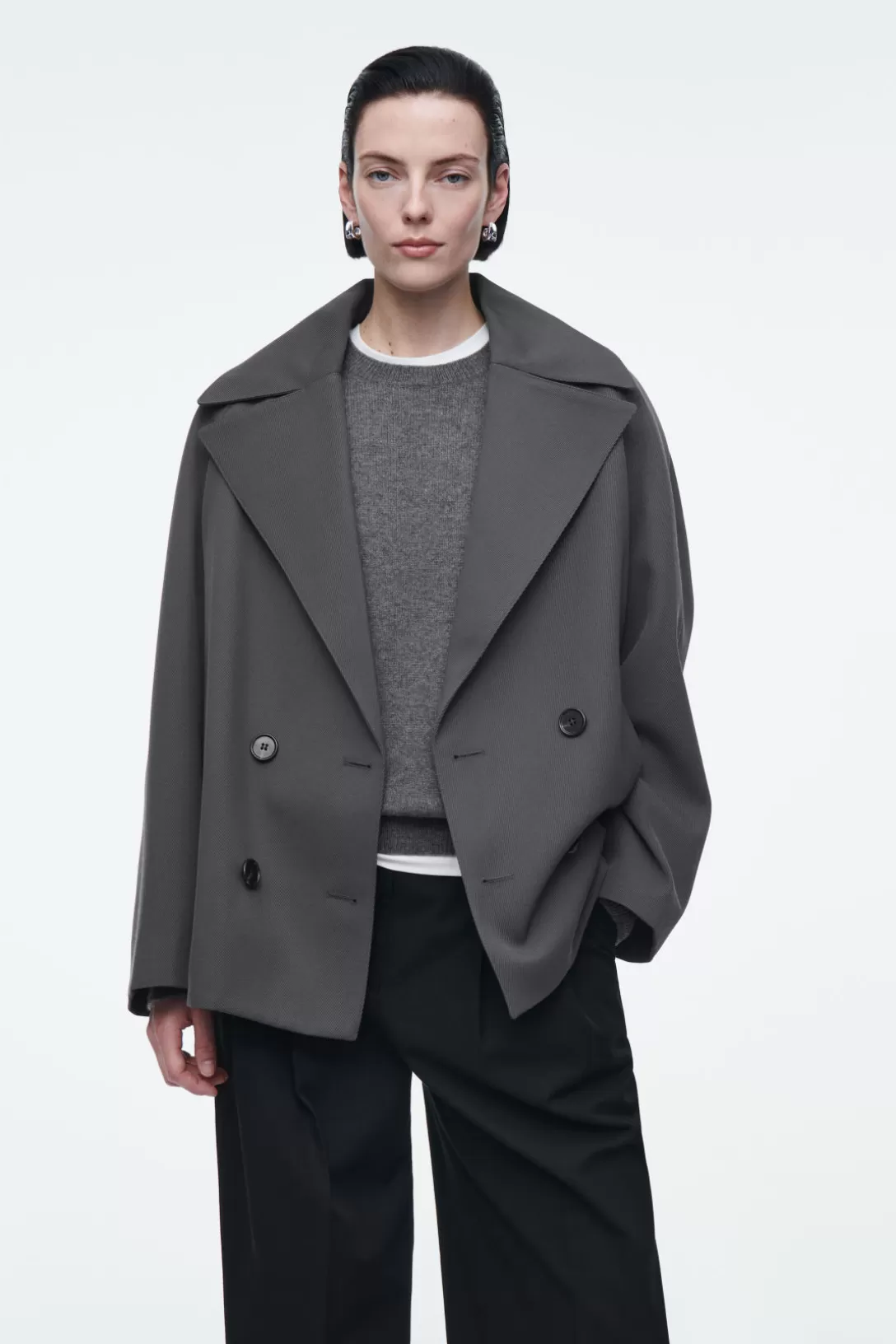 DOUBLE-BREASTED WOOL-BLEND JACKET<COS Sale