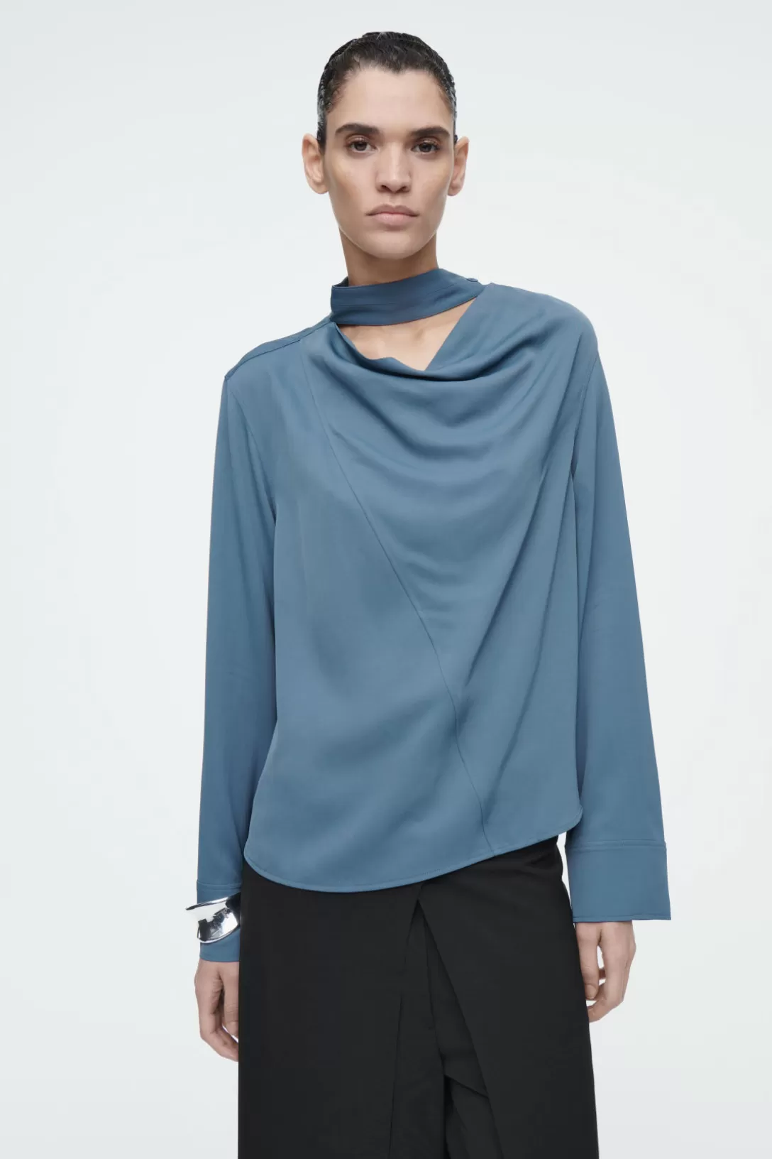 DRAPED SCARF-DETAIL BLOUSE<COS Store