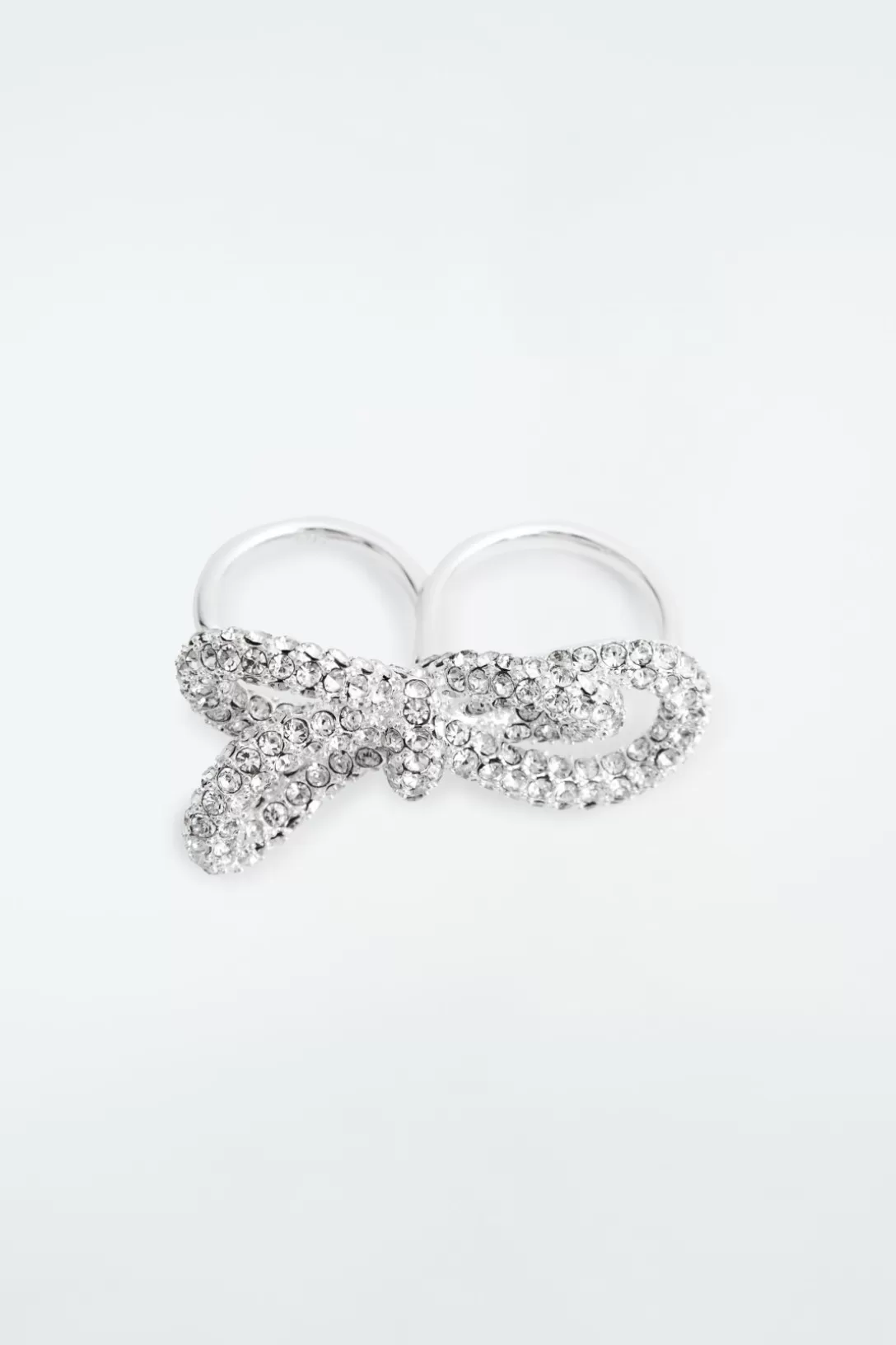 KNOTTED BOW CRYSTAL DOUBLE-FINGER RING<COS Online