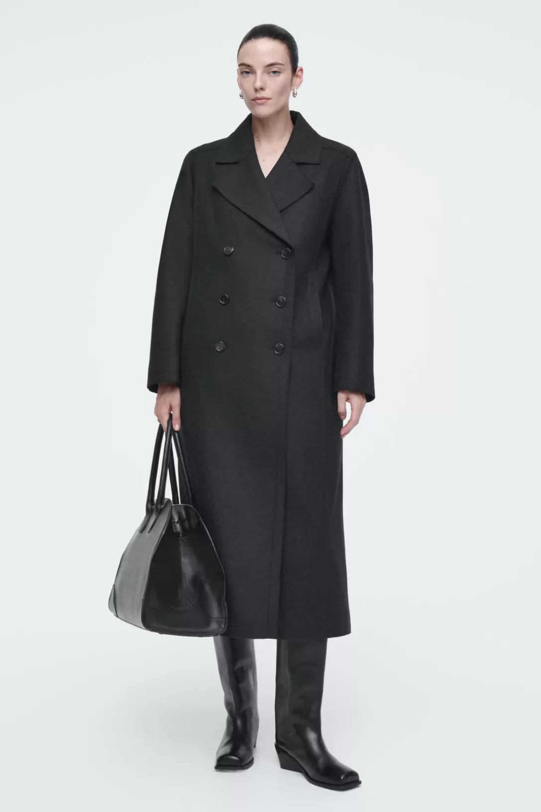 LONGLINE WOOL PEA COAT<COS Shop