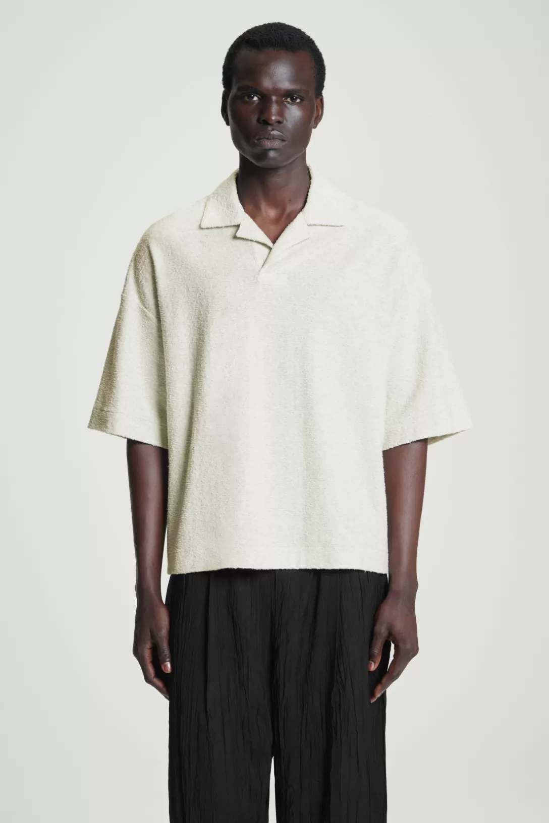 OVERSIZED BOUCLÉ-KNIT POLO SHIRT<COS Best Sale