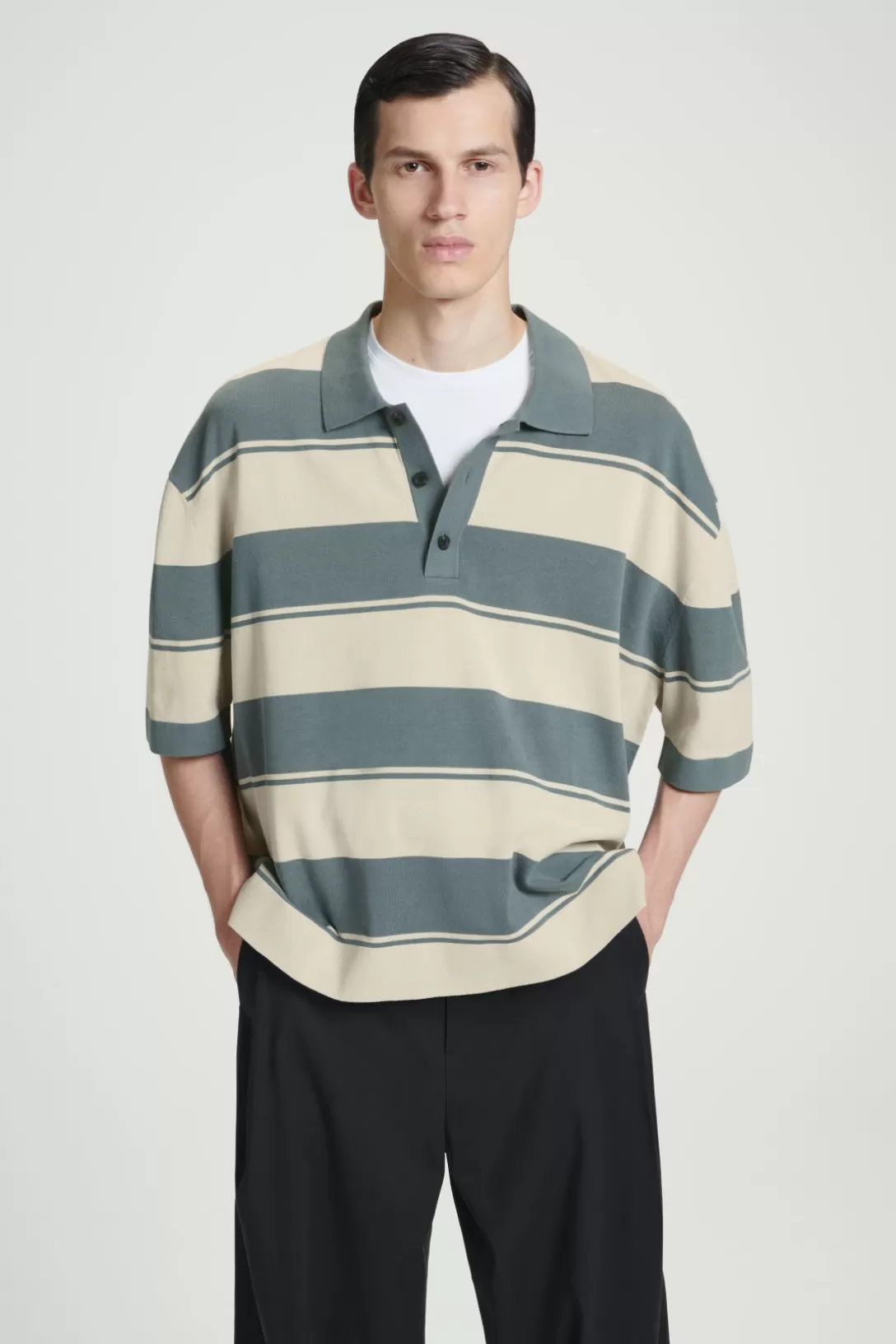 OVERSIZED STRIPED POLO SHIRT<COS Shop