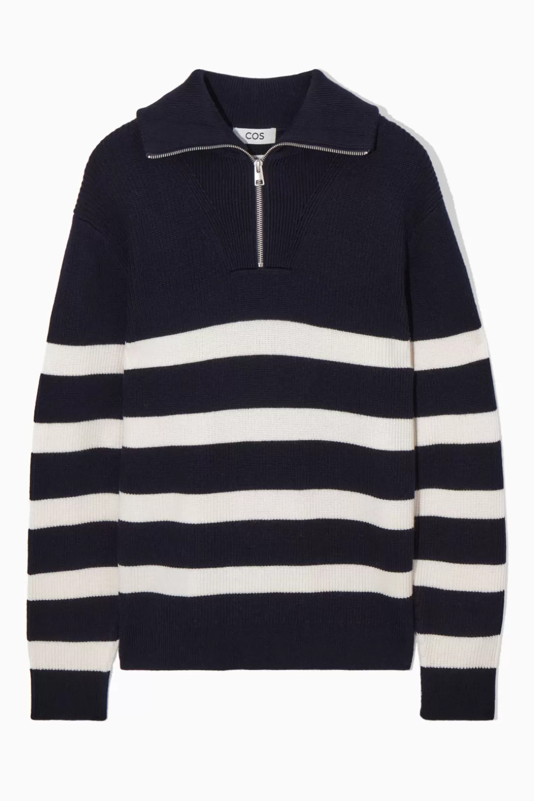 WOOL AND COTTON-BLEND HALF-ZIP SWEATER<COS Sale